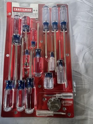 Vintage Craftsman Screwdriver Set, NOS MADE IN USA (17 pcs) Part # 31794 Sealed