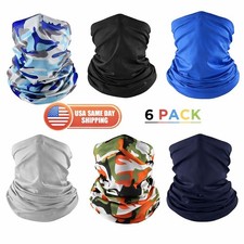 6x Summer Face Mask Sun Shield Neck Gaiter Cover Balaclava Bandana Men Women Kid