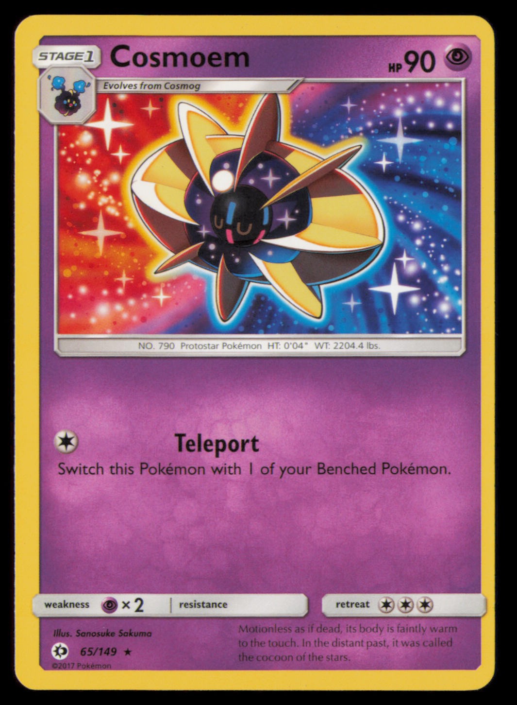 Cosmoem 65/149 Rare SM Base Set Pokemon Lightly Played