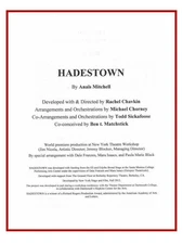 Hadestown New York Theatre Workshop Musical Script May 2016