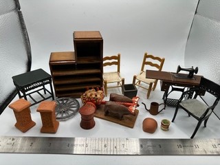 Lote de muebles mixtos para casa de muñecas miniatura escala 1/12