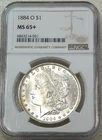 1884-O Morgan Silver Dollar NGC MS65+ Frosty White Gorgeous coin looks MS66 Q319