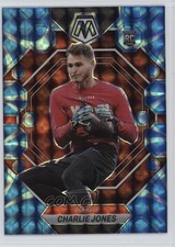 2023 Panini Mosaic Rookies Reactive Blue Mosaic Prizm Charlie Jones #299 1t6g