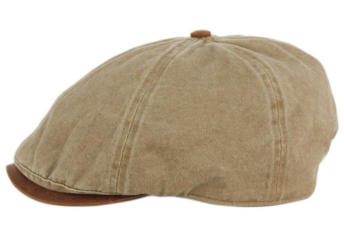 Herren Leder Krempe Baumwolle Duckbill Efeu Zeitungsjungenmütze Gatsby Mütze Cabbie Cap - Bild 4 von 12