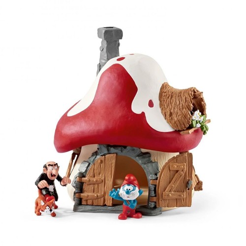 NEW! Schleich Smurfs Smurf House Playset with 2 Figurines - Picture 2 of 7