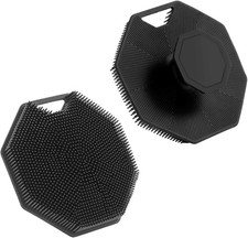 2 Pack Silicone Body Scrubber Exfoliating Brush Shower Skin Clean Massage Tool