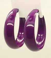 Simple Wide size purple color  1.75 inch Hoop round fashion jewelry Earrings