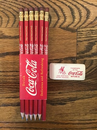 Vintage Coca Cola Pencils Eraser