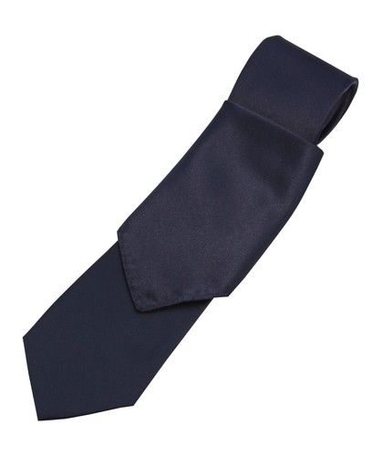 Men's Navy Blue Satin Tuxedo VEST, TIE & HANKIE. Wedding Formal Prom Homecoming - Picture 5 of 5