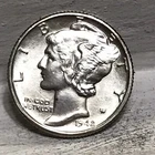 1942-D Bright White BU Silver Mercury Dime with Luster. FSB Free Shipping. Z1