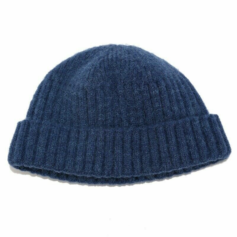 Men's Knitted Beanie Skullcap - Retro Solid Grey, Stretch Fit, Cotton, One Size For Winter