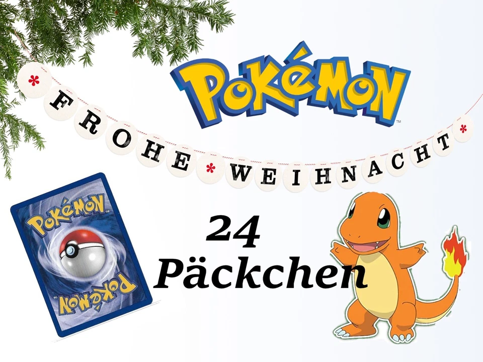 Pokemon Karten Adventskalender 24 Päckchen mit Holos und vielen Karten  Geschenk