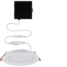 COMMERCIAL ELECTRIC 6 in Adjustable CCT Canless Color Recessed LED Light Kit