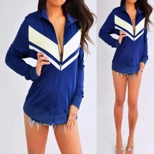 Zelos Navy Blue Lime Green Yellow Active Wear Jacket Shirt Top M Medium NWT