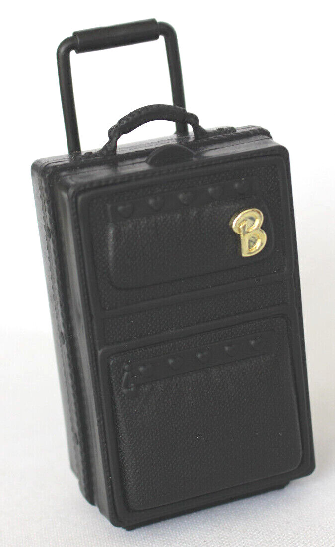 1/6 Scale Rolling Suitcase Luggage Barbie Doll Mattel Black 