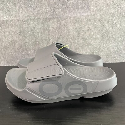 OOFOS OOahh SPORT FLEX Slide Sandals Mens 8 Slate Strap  display picture 2
