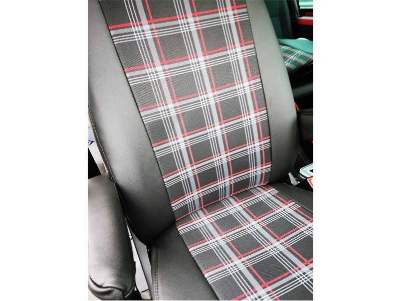 Vw T5 T6 Transporter Van Seat Cover GTi Style Red Plaid 1 1 T5.1 T6.1