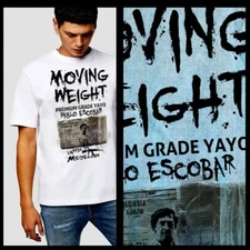 Pablo Escobar T-Shirt Medellin Cartel Premium Grade Crime Boss XL White tee