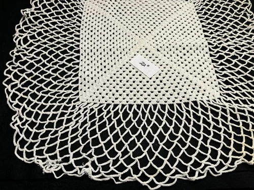 Vintage 22" Cotton Crocheted Doily/Table Topper/Dresser Scarf