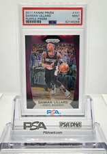 DAMIAN LILLARD SP /75 2017 PANINI PRIZM PURPLE PRIZM #141 PSA 9 Mint