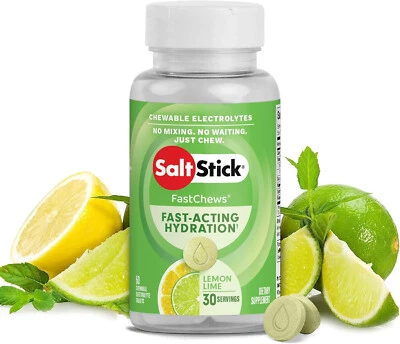 SALTSTICK Salt Stick 60 Fast Chews Lemon and Lime Tub Running Sports Nutrition Supplement