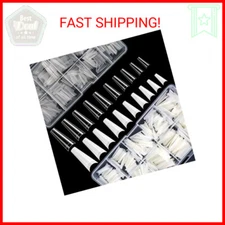 FEBSNOW 1000 PCS French Coffin Ballerina Nail Tips Acrylic Nails Artificial Half
