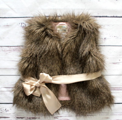 NWT Crewcuts By J Crew Girls Faux Fur Vest Size XS/S 4-5 NEW