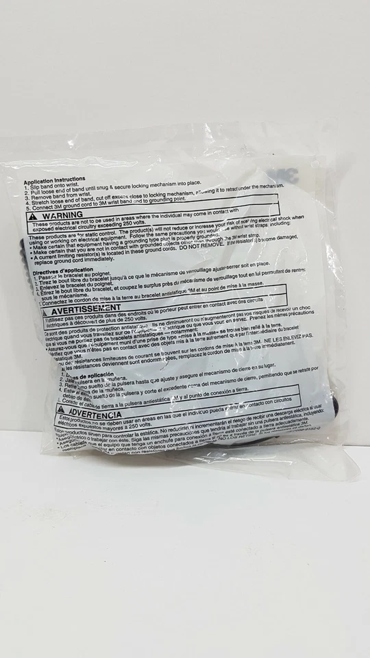 Correa de muñeca ajustable 3M 2214 con cable de tierra bobina de 5 pulgadas 98-0798-1370-9 Foto 3 de 3