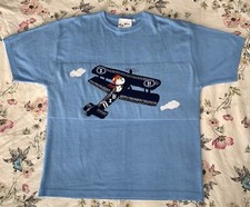 Vintage Snoopy Airplane Short Sleeve Sweater Adult Large No Brand Distressed