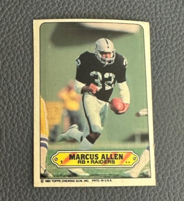 Marcus Allen Raiders Running Back NFL Football Rookie STICKER Card 1983 Topps #1