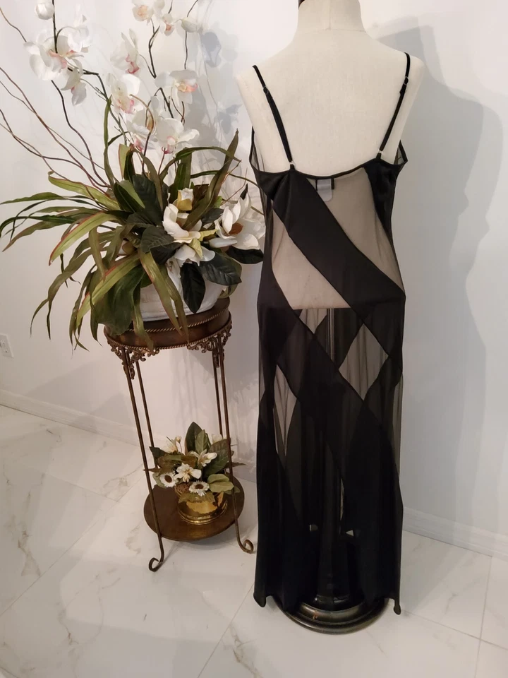 JUEGO PEIGNOIR VINTAGE DE FREDRICKS OF HOLLYWOOD 2 PIEZAS NEGRO SEXY EXÓTICO MEDIANO Foto 4 de 4