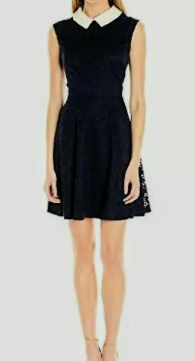 Betsey johnson black dress with pearl collar cheap