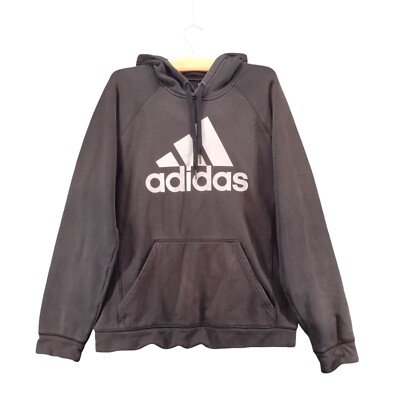 Adidas Men's Hoodie Sweatshirt Medium Long Sleeve Black Kangaroo Pocket