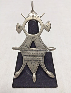 Large Tuareg Pendent North Africa Signed with Makers Hallmark
