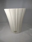 Vintage Haeger USA Pottery MCM Cream Fluted Ribbed Vase 8" Tall