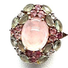 Sterling Silver Gold Vermeil Multi-Gemstone Ring - Size 6