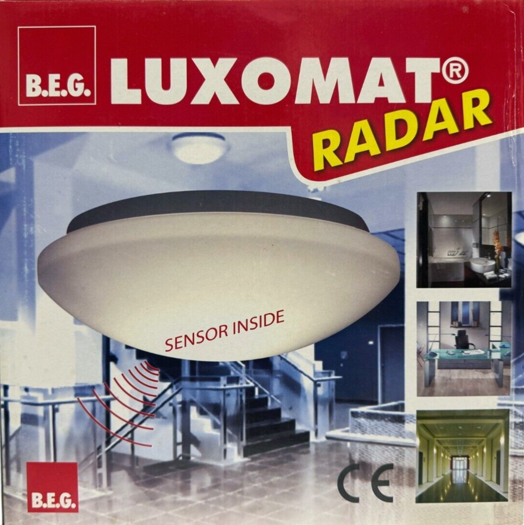 B.E.G. 94440  Plafoniera LUXOMAT E27 con rilevatore di movimento integrato HF