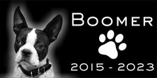 Cat Pet Stone Memorial Grave Marker Plaque Human headstone dog Boston Terrier