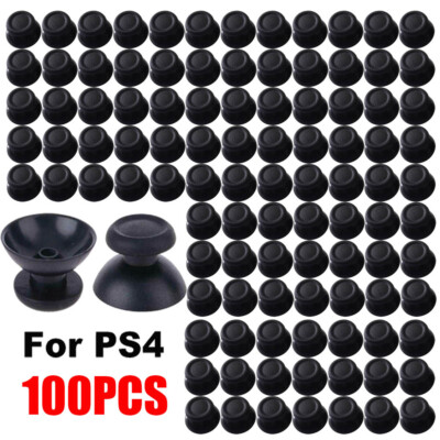 100Pcs For PS4 Joystick Replacement Thumbstick Caps Grip Analog Controller Black