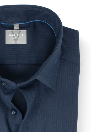 Marvelis Herren Businesshemd Langarm Non-Iron Comfort Fit,Einfarbig,New Kent - Picture 2 of 3