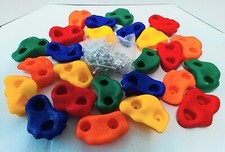 Lot of 25 Kids Rock Climbing Wall Holds Grips W/Hardware 