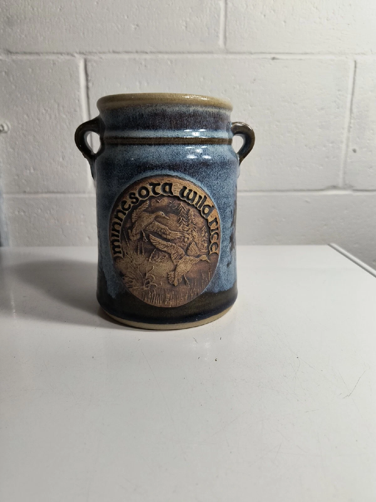 Vintage Minnesota Wild Rice Stoneware Crock 6.75" Tall