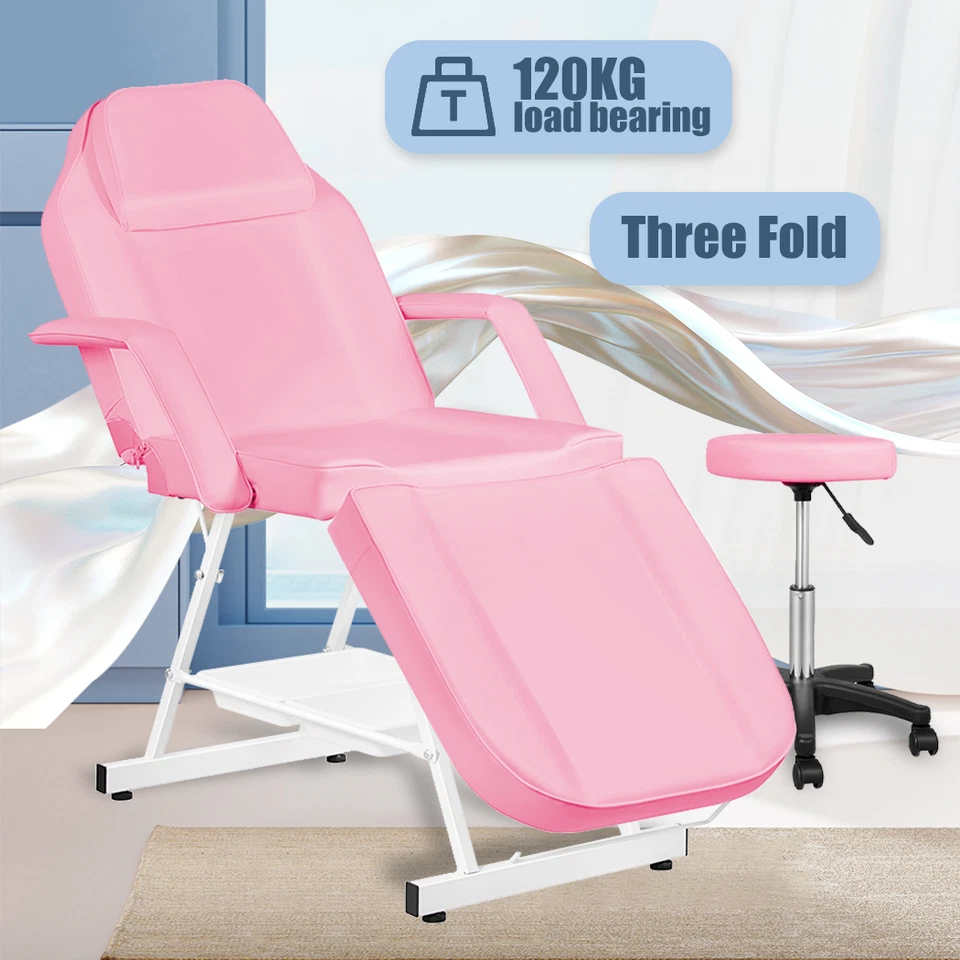180CM Massage Table Beauty Bed Chair Stool Set Adjust Tattoo Recliner Therapy - image 3 of 4