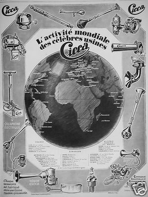 ADVERTISEMENT 1927 CICCA THE WORLD ACTIVITY OF FAMOUS FACTORIES - ADVERTISING
