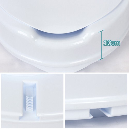 Raised Toilet Seat With Lid 10cm Rise Portable Home Aid Safety Riser Disabled AU - Picture 7 of 15