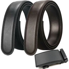 New Leather Men Ratchet Belt Strap For Men Adjustable Automatic Buckle Waistband