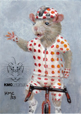 KMCoriginals PRINT Rat King of the Mountain Bike Bicycle Reproduction ACEO art