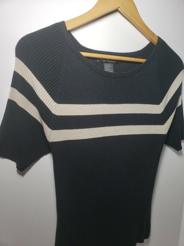 Vintage 90s Oliver Perry Knitwear Silk Cotton Blend L* Round Neck Short Sleeve - Picture 5 of 6
