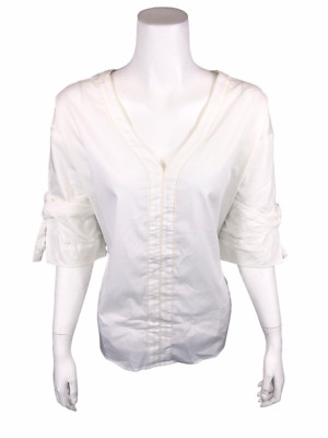 Rachel Hollis Ltd. Women's Pullover Woven Top with Sleeve Detail White 18W Size 