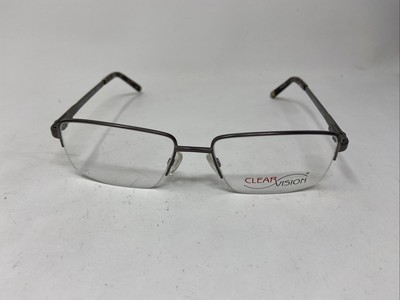 CLEAR VISION EYEWEAR TIMOTHY PEWTER GRAY 57-18-145 FLEX HINGE EYEGLASSES Q995